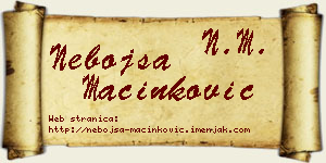 Nebojša Mačinković vizit kartica